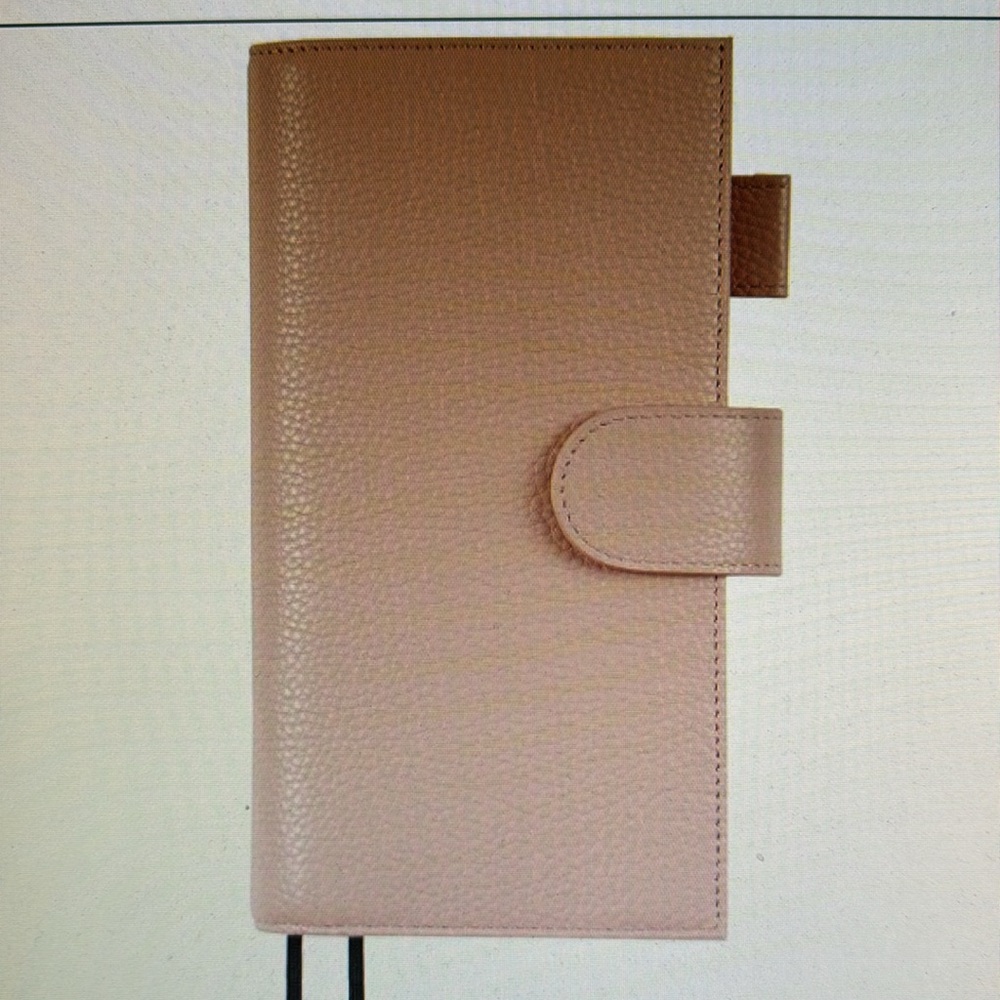 Moterm Leather Cover for Hobonichi Weeks and weeks mega.  Pebbled Dusty rose.